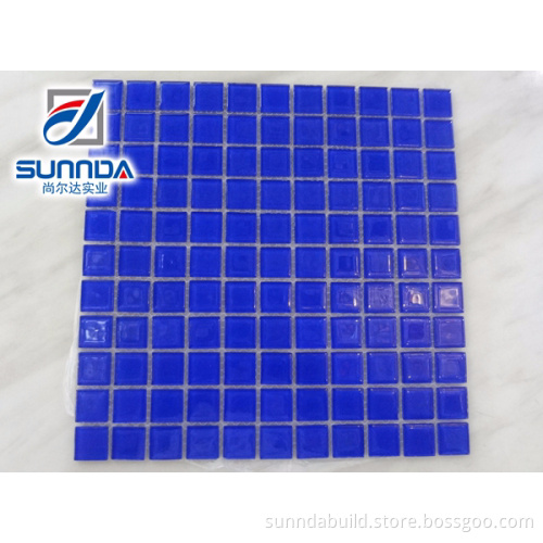 Sunnda 30x30 pure blue crystal factory swimming pool mosaic